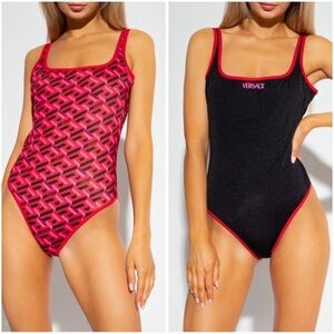 Versace reversible scoop back tank swimsuit sz 8
